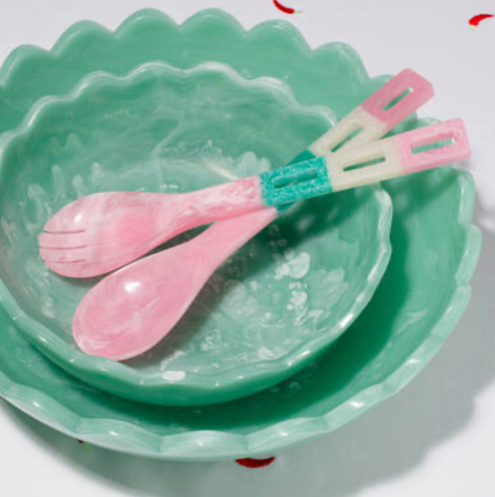 Salad server resin set