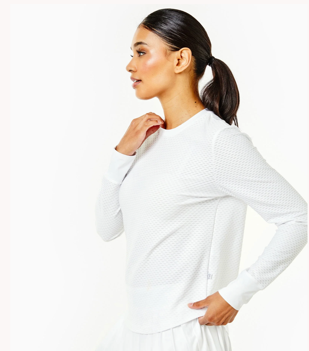 Active Mesh Palmetto Long Sleeve, Super White
