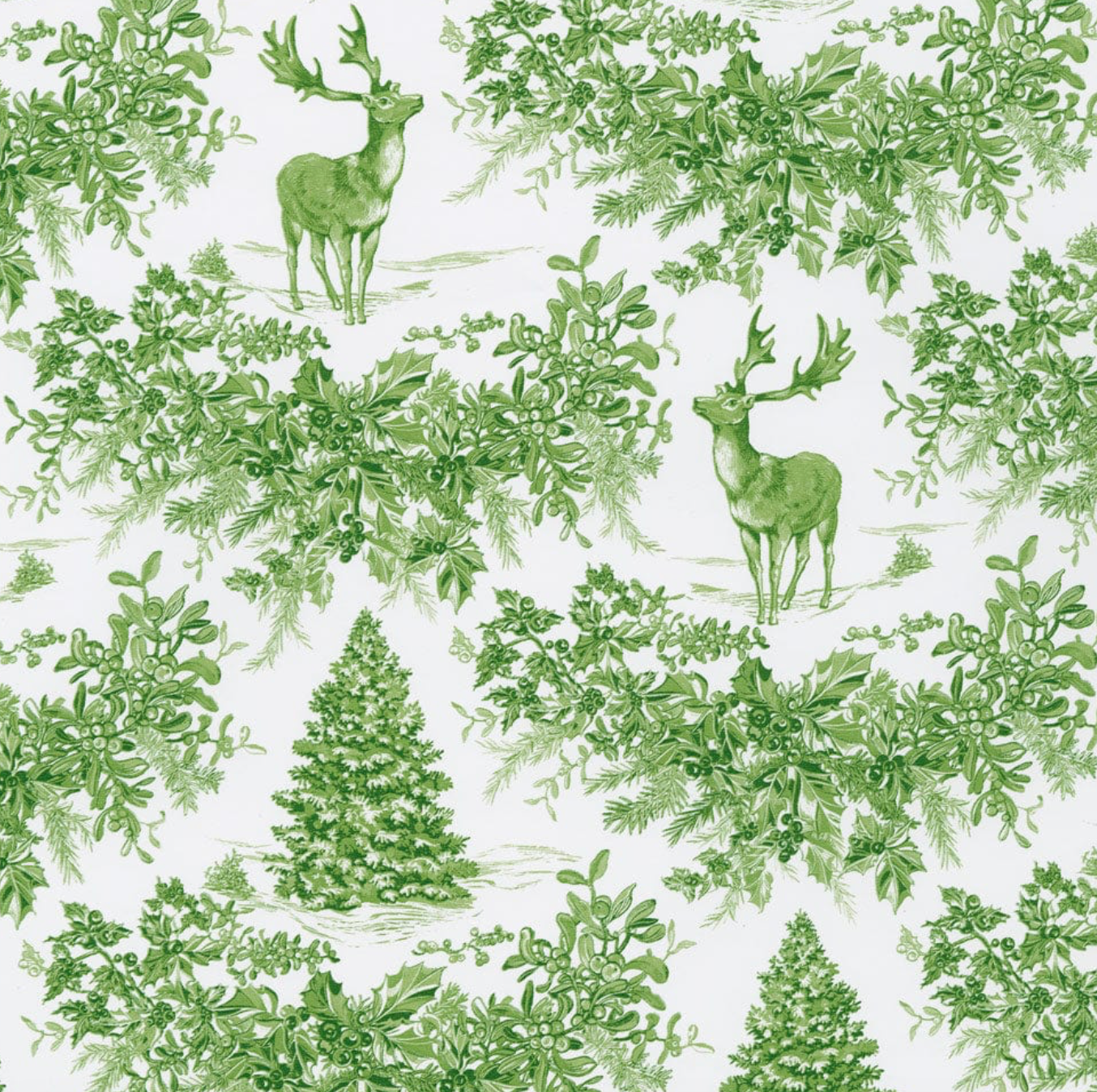 Christmas Toile Green wrapping paper