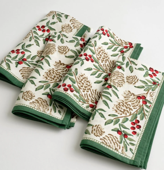 Pomegranate Napkins-Christmas Garland