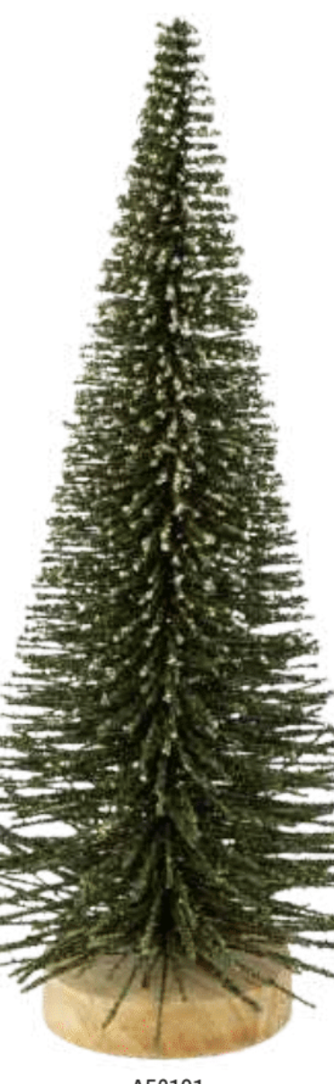 Frosted bottle brush tree