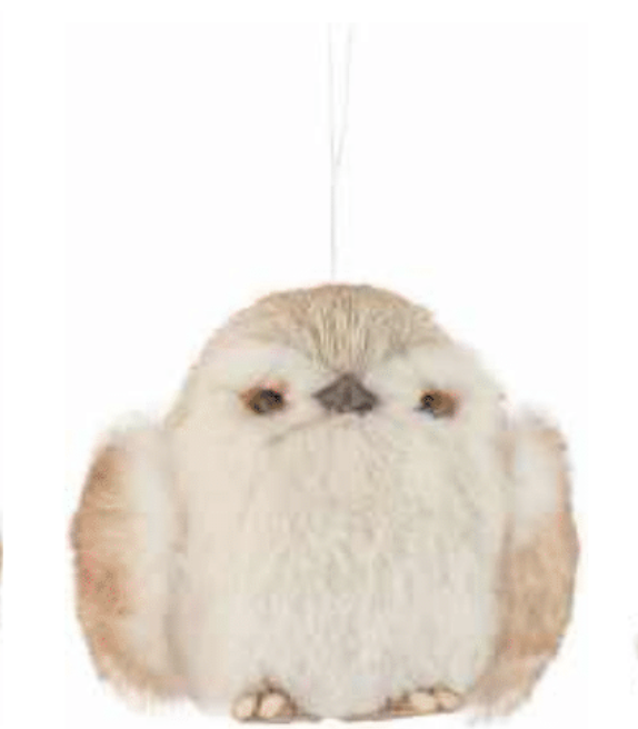 grass covered owl ornament