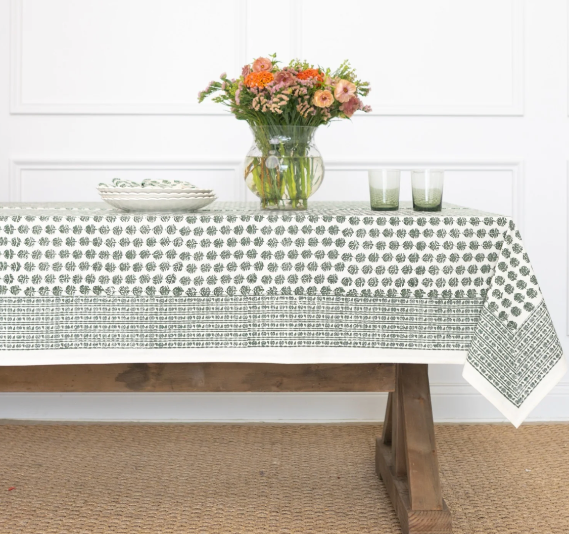 Elise Green Tablecloth