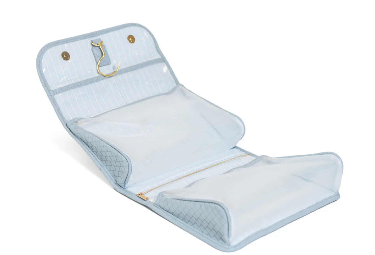 Hanging Toiletry Case in Woven Bleu