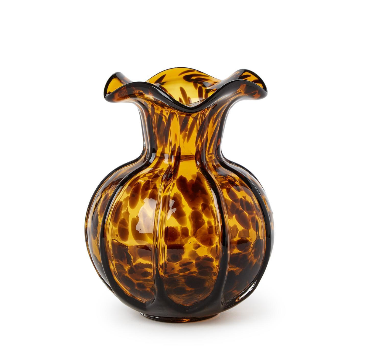 Ruffled Tortoise Print Vase