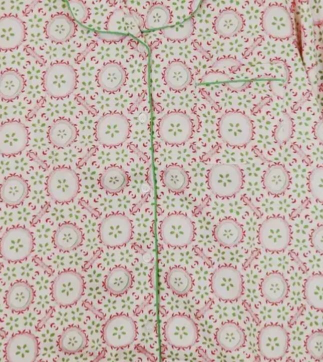 Rosie Scalloped Pajama Set - Long Pant with Short Sleeve Top