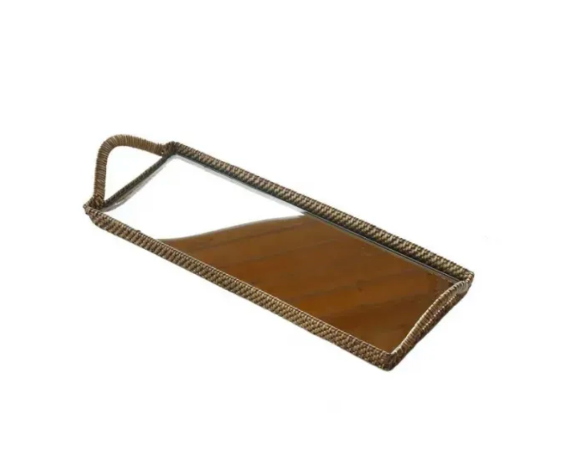 Slim Rectangular Serving Tray with mirror