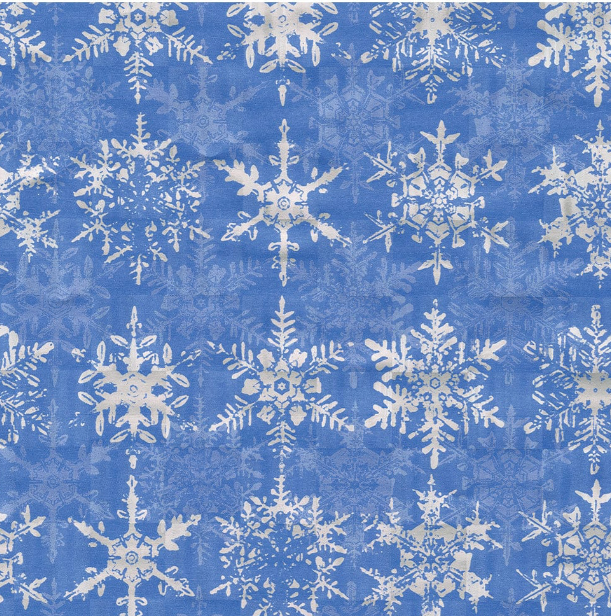 Snowfall-Blue Foil Wrapping paper