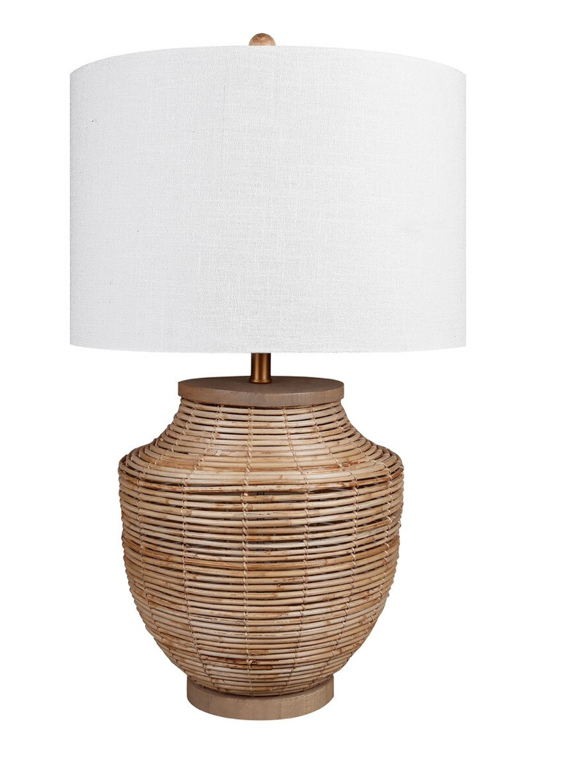 Halcyon Rattan Vase Table Lamp Natural