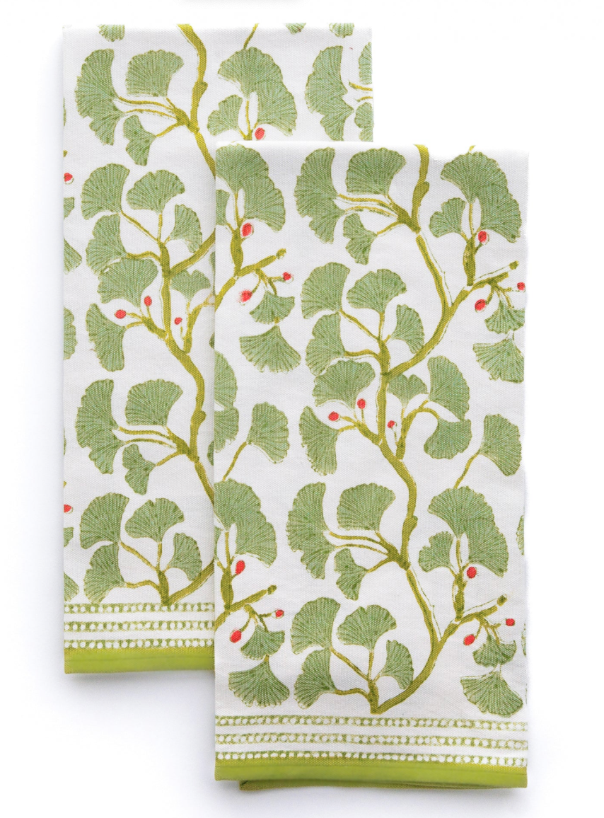 Pomegranate Spring Ginkgo Tea Towels