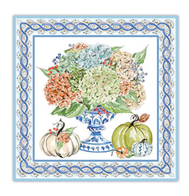 Autumn Feast Pumpkin And Hydrangea Square Placemats