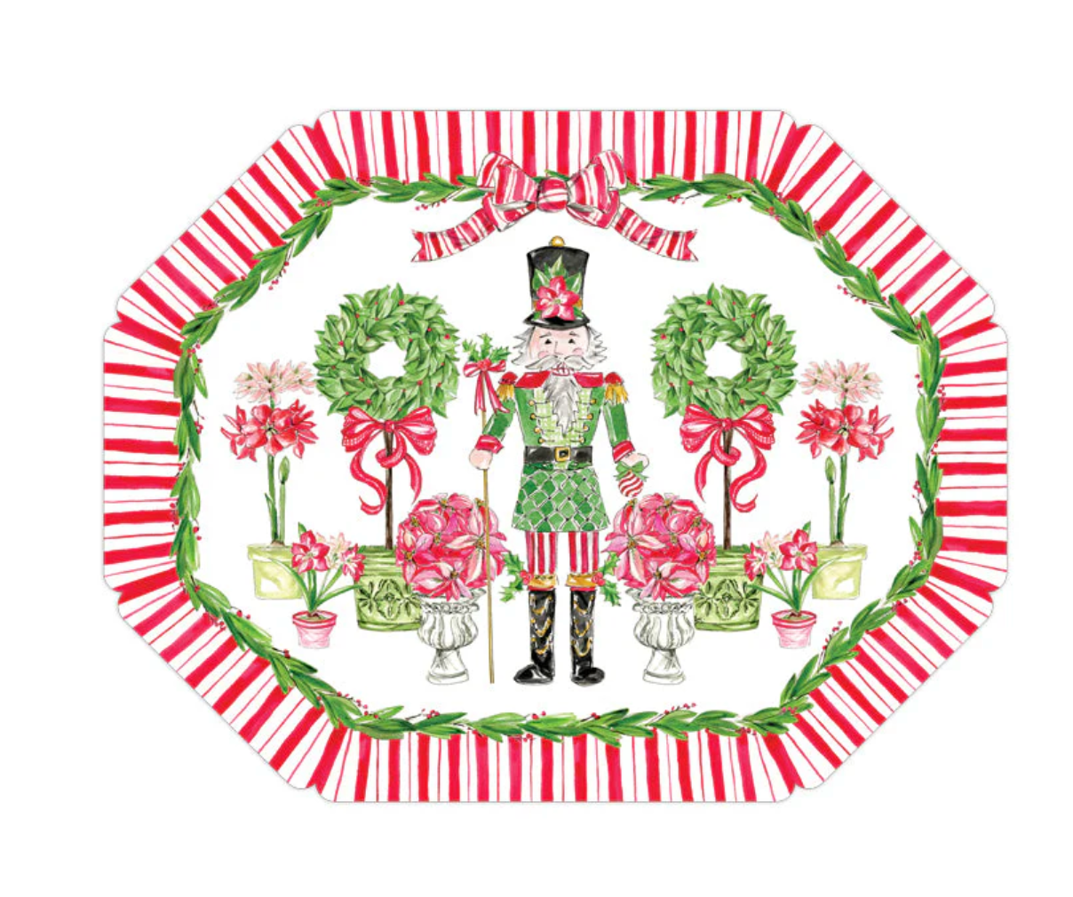 Nutcracker and Poinsettis Posh Die-Cut Placemat