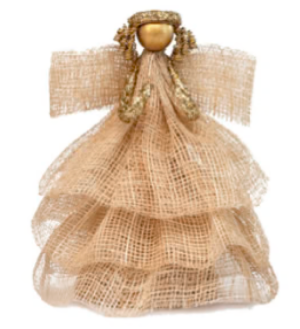 Sinamay Angel Ornament with Layered Dress