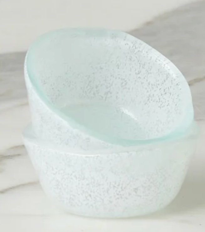 Glass Pinch Pots, Green Tones