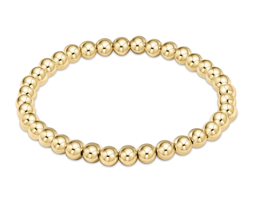 classic gold 5mm bead bracelet- extend