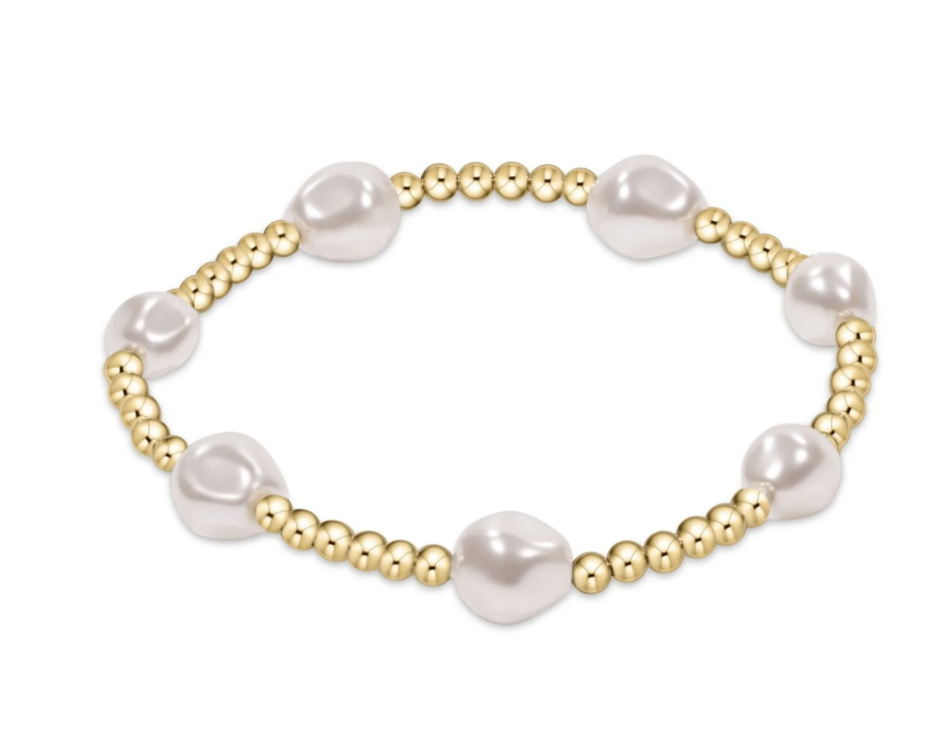 admire gold 3mm bead bracelet - pearl extend