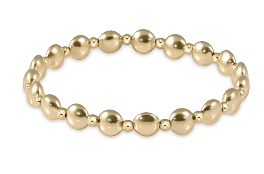 honesty gold grateful pattern 6mm bead bracelet