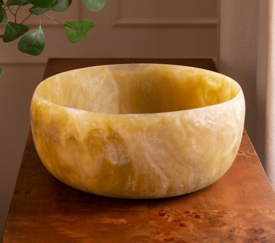 RESIN Sorbet Large Round Bowl in Matcha