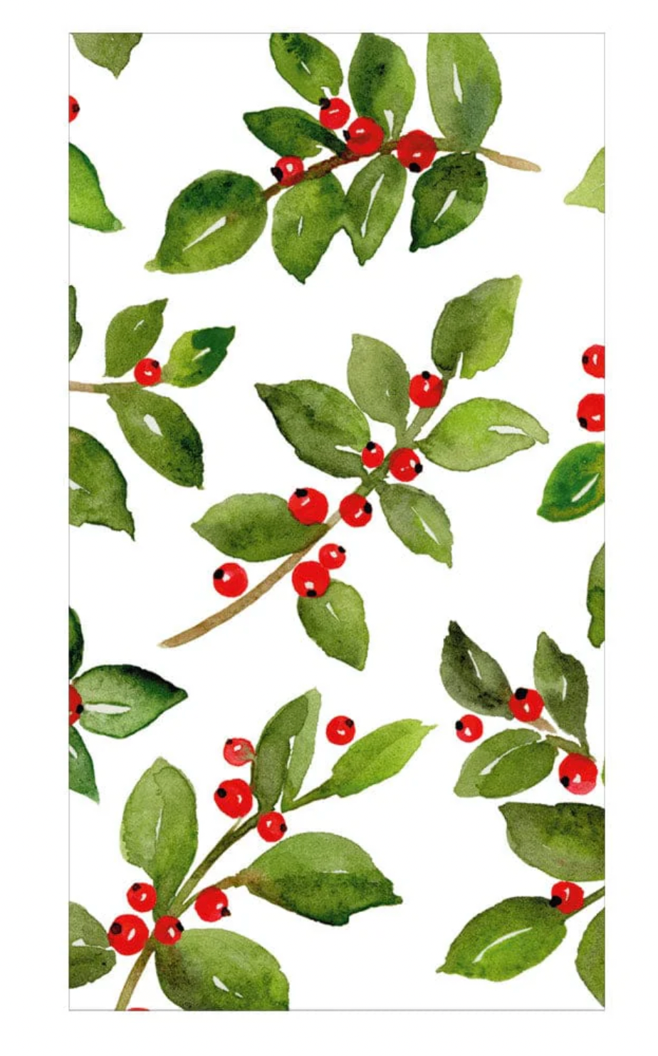 Painted Holly White Recycled Guest Towels