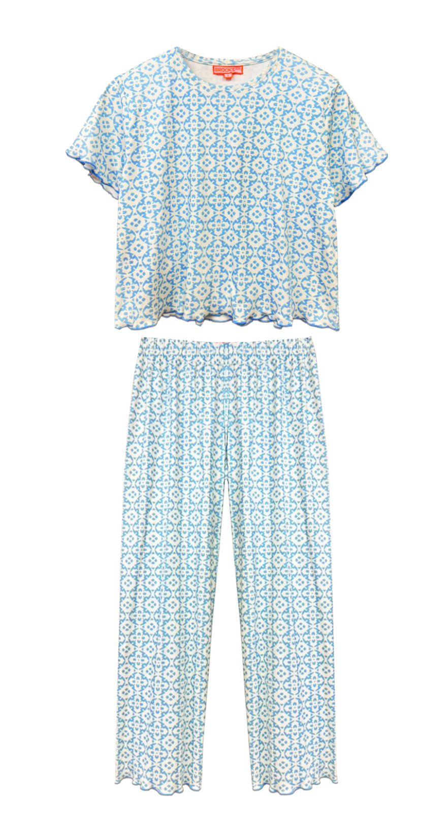 Margarie Pajama Short Sleeve & Pants - Porto Blue