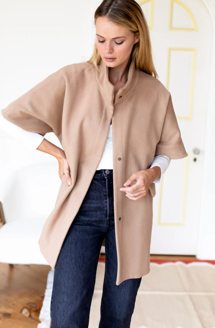 LAYERING JACKET- CAMEL WOOL CASHMERE