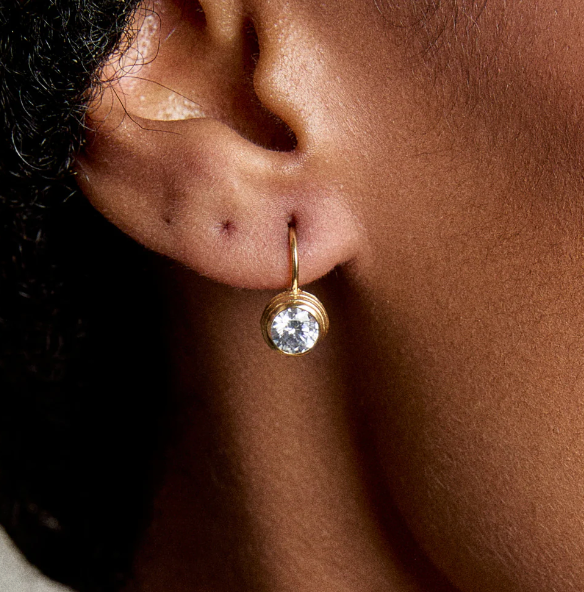 Bezel Drop Earrings
