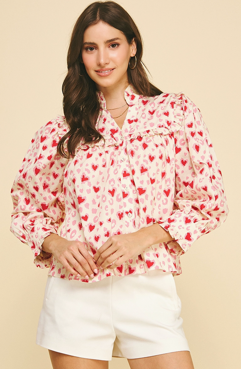 Heart Pattern Blouse