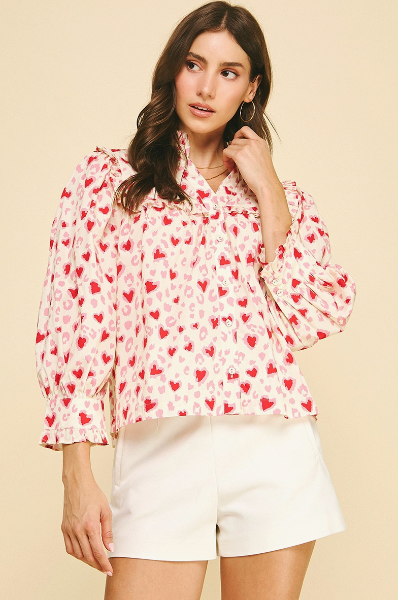 Heart Pattern Blouse