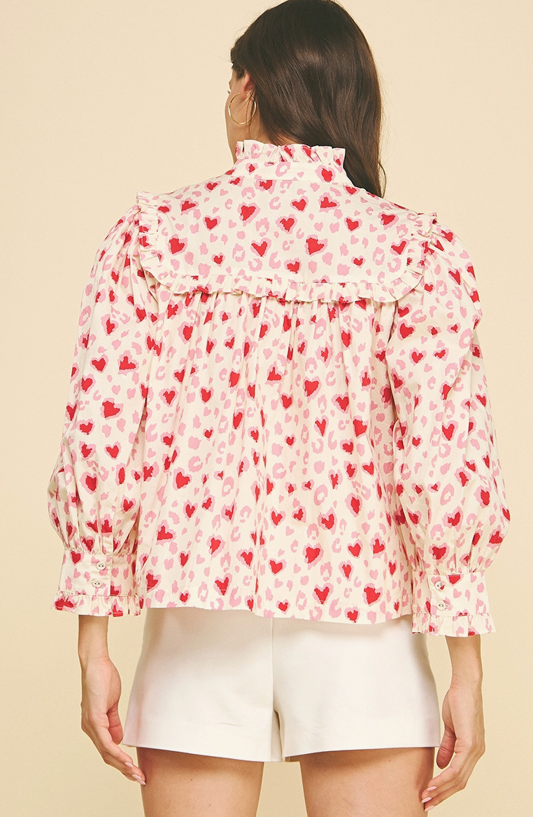 Heart Pattern Blouse