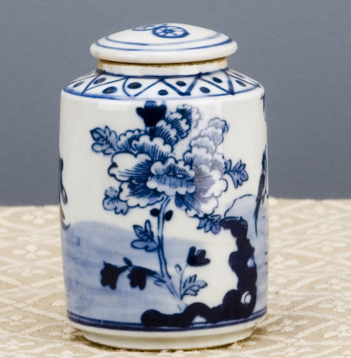 Small Tea Jar- Blue and White