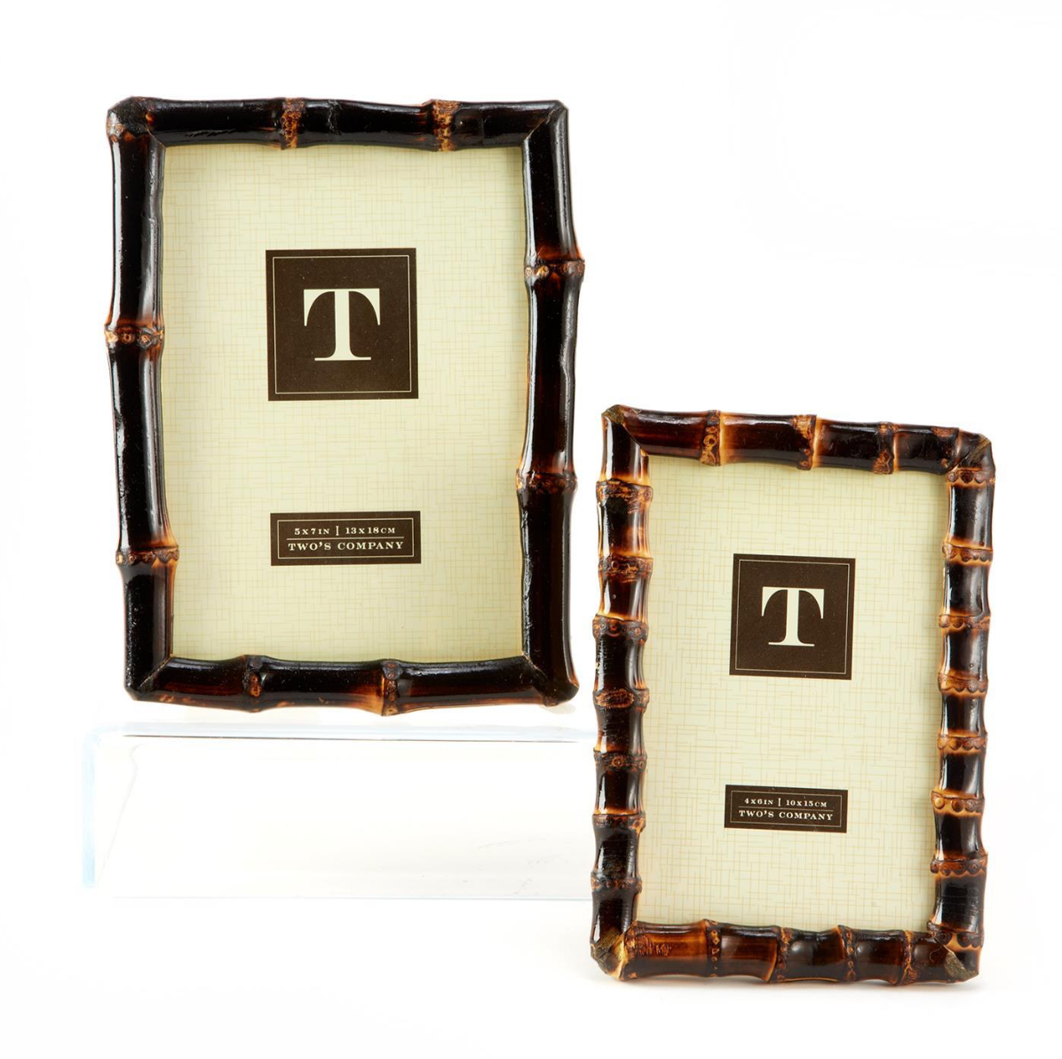 Faux Dark Bamboo Photo Frames