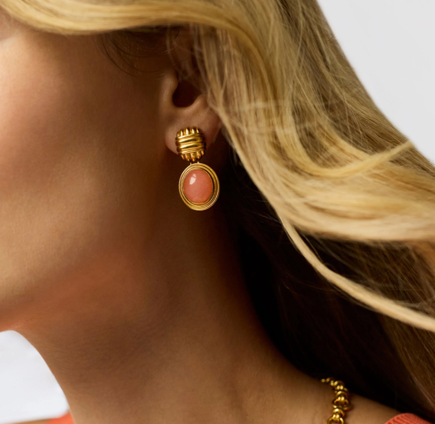 Portofino Stone Earring- Melon Jade