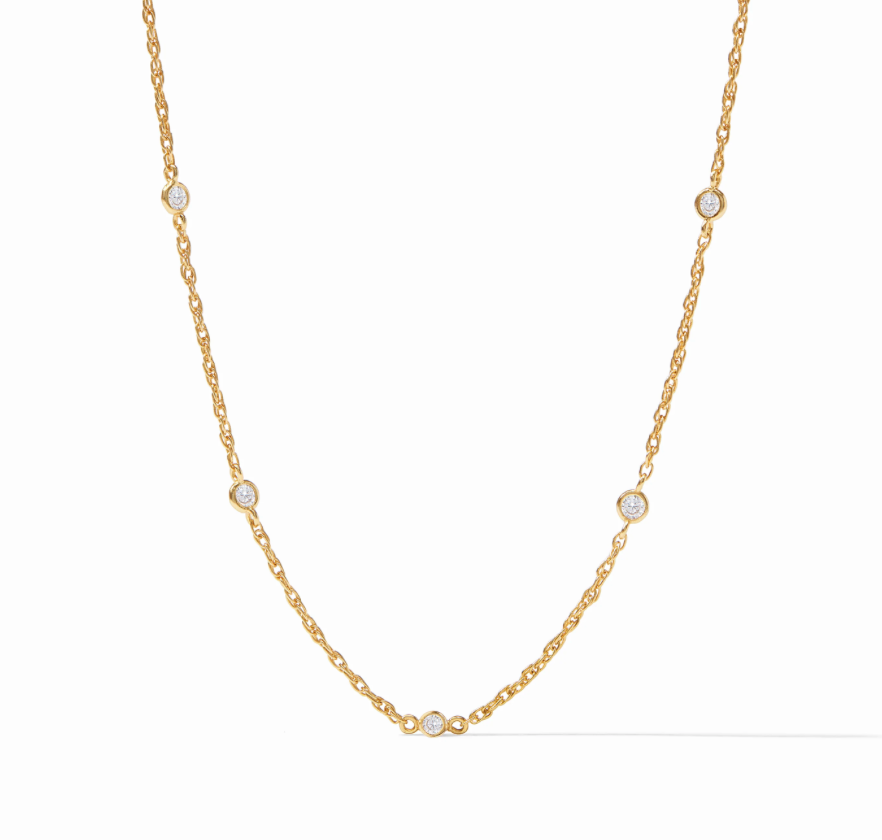 Celeste Delicate Station Necklace- Cubic Zirconia