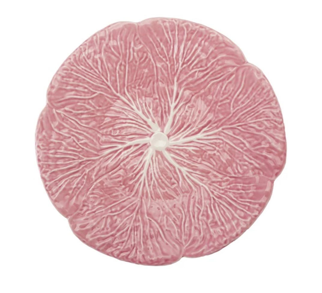 Stoneware Cabbage Shaped Plate, Pink