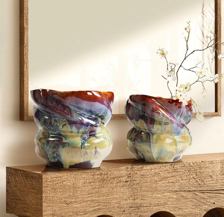 Melted Hue Ceramic Vase