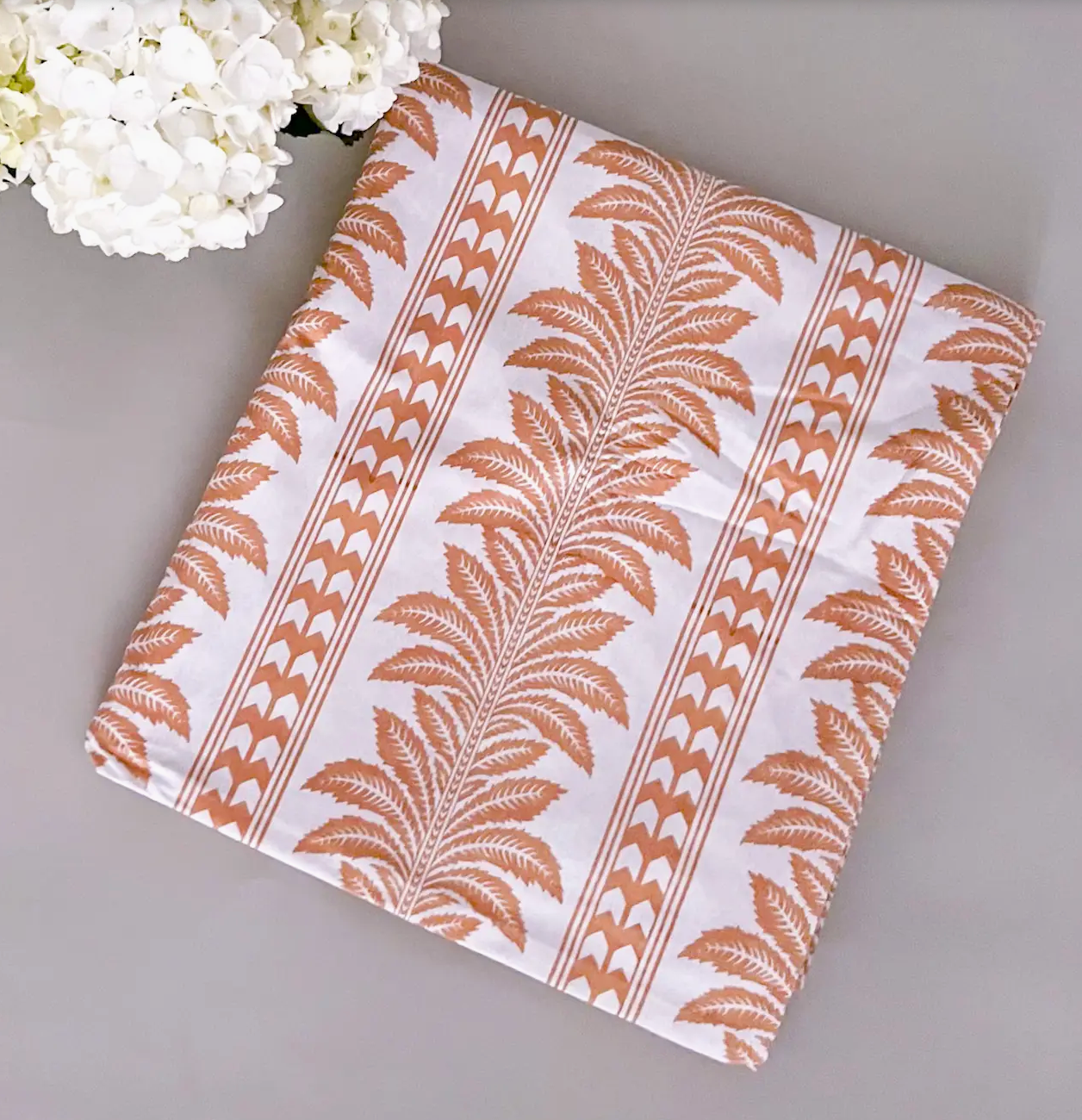 Palm Tan Print Tablecloth 60x108in