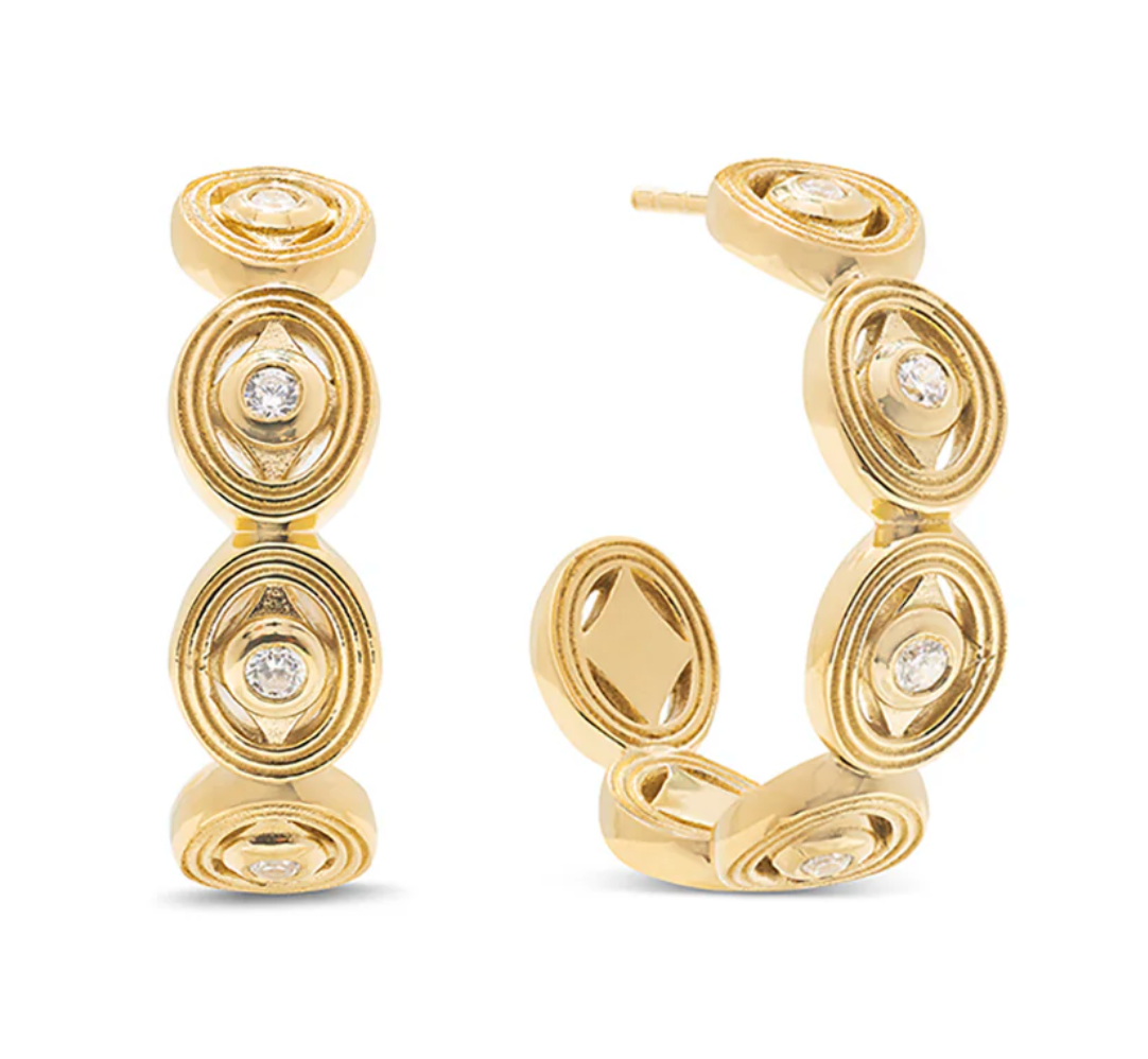 MONIQUE Hoop Earrings - Clear Cubic Zirconia
