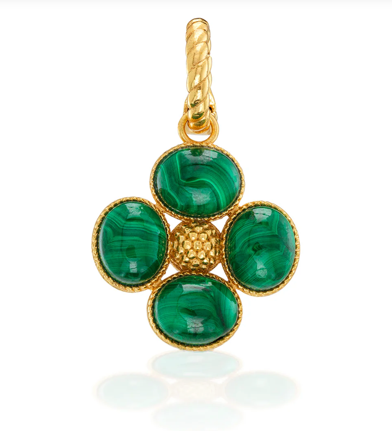 Clover Double Sided Charm/Pendant - Malachite