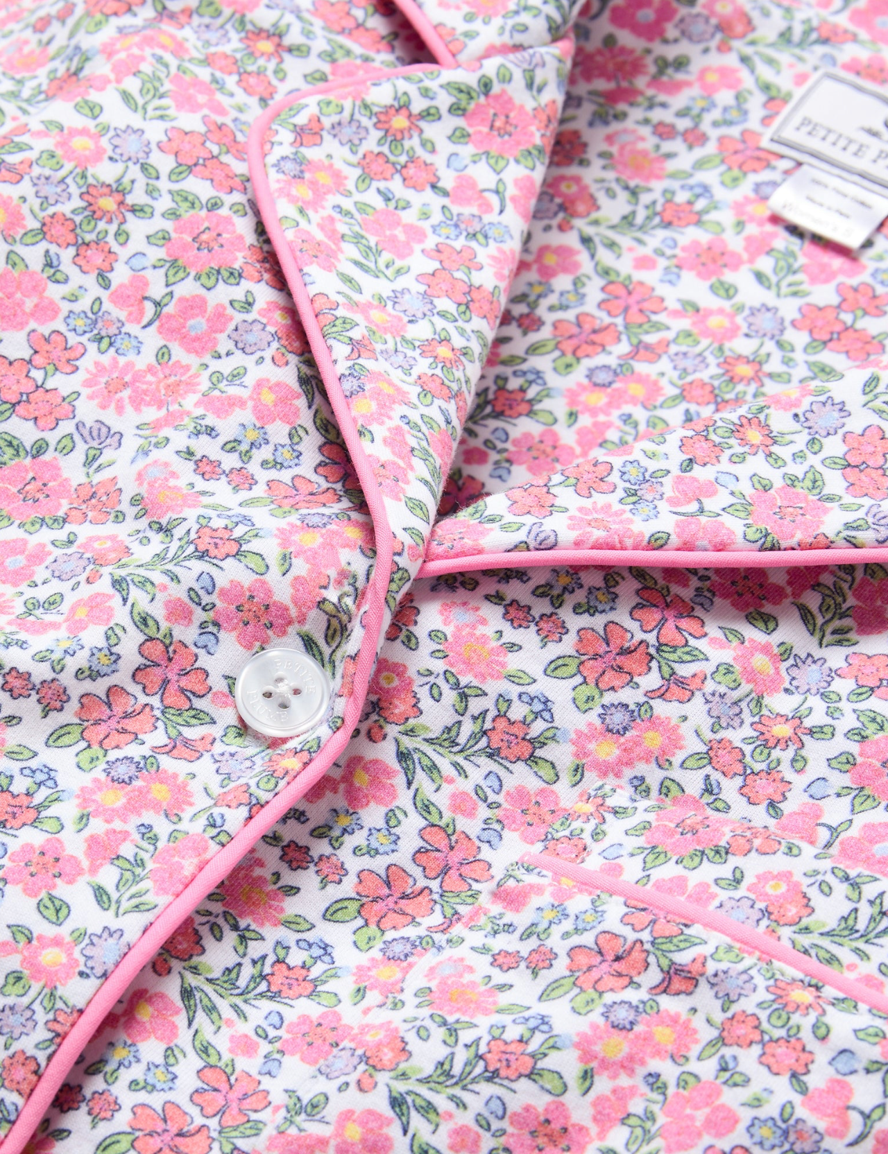 Women's Pima Short Sleeve Short Set in Fleurs de Rose