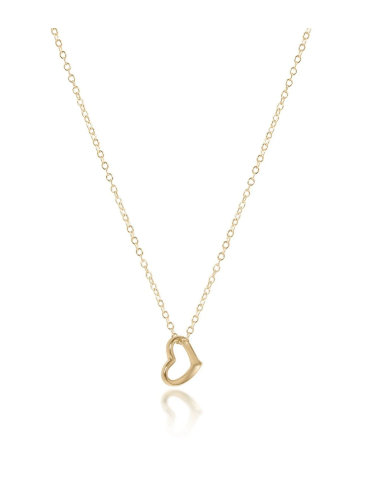 16" necklace gold - love small gold charm