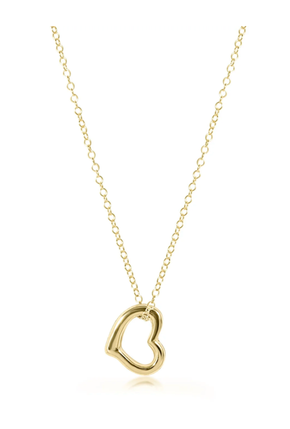 16" necklace gold - love gold charm