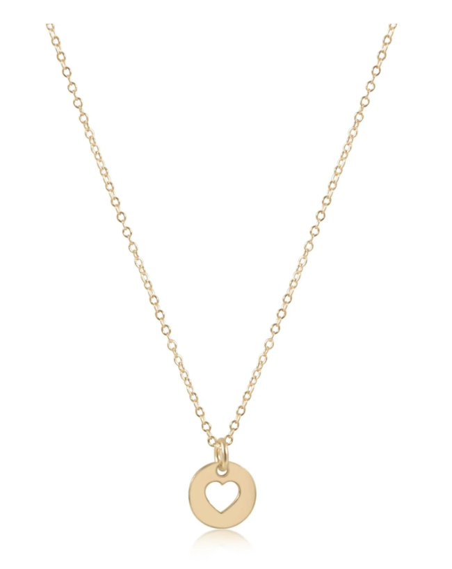 16" necklace gold - love small gold disc