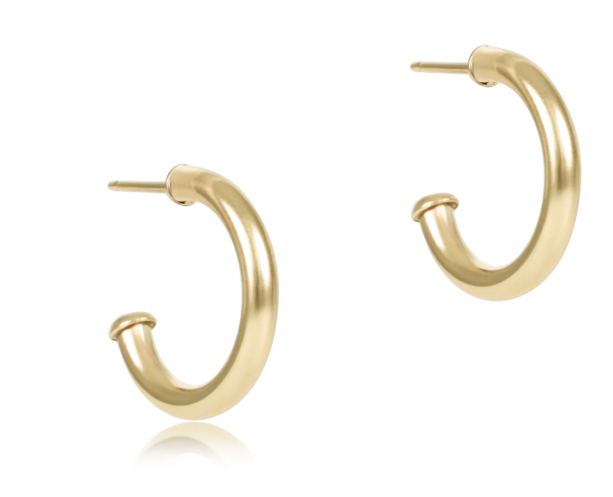 round gold 0.5" post hoop - 2mm - smooth