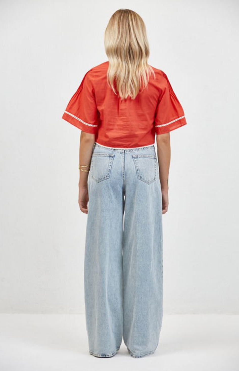 Auguste Floral Eyelet Tie Top