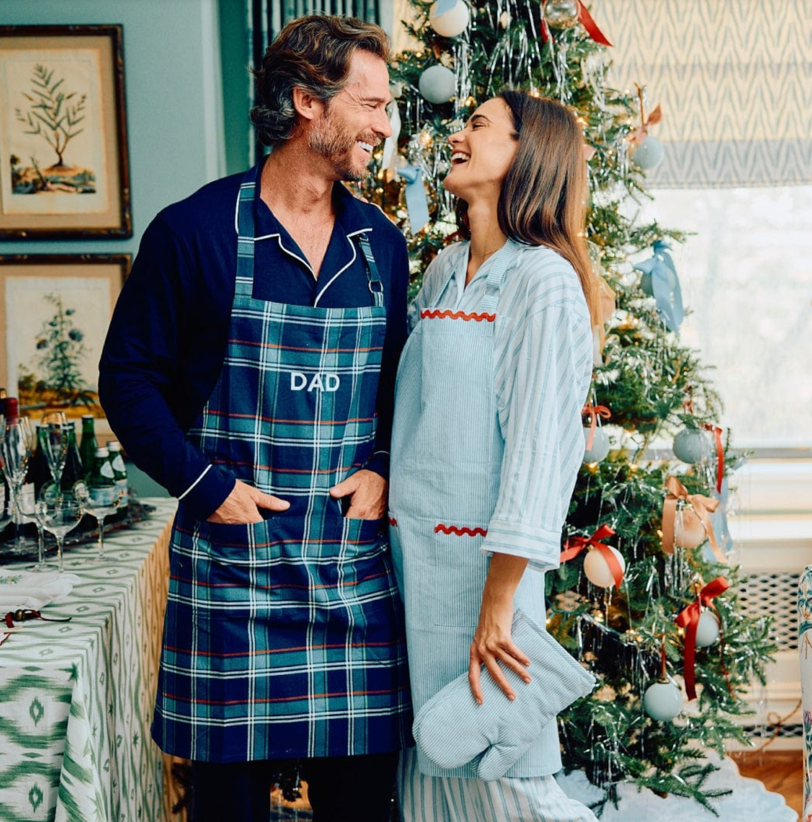 Weezie Women’s Apron Blue and White Stripe