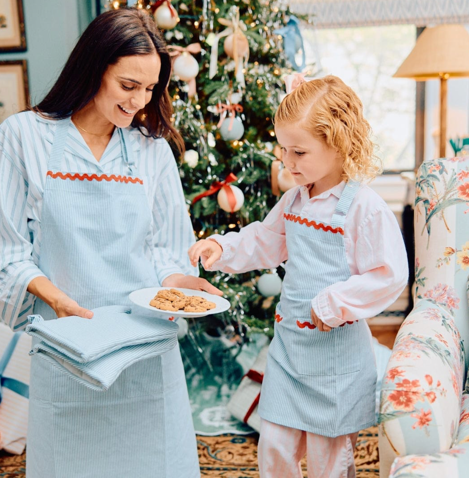 Weezie Women’s Apron Blue and White Stripe