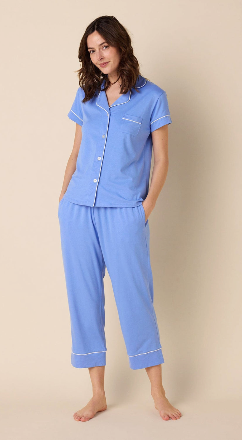 Classic Pima Knit Capri Set - Provence