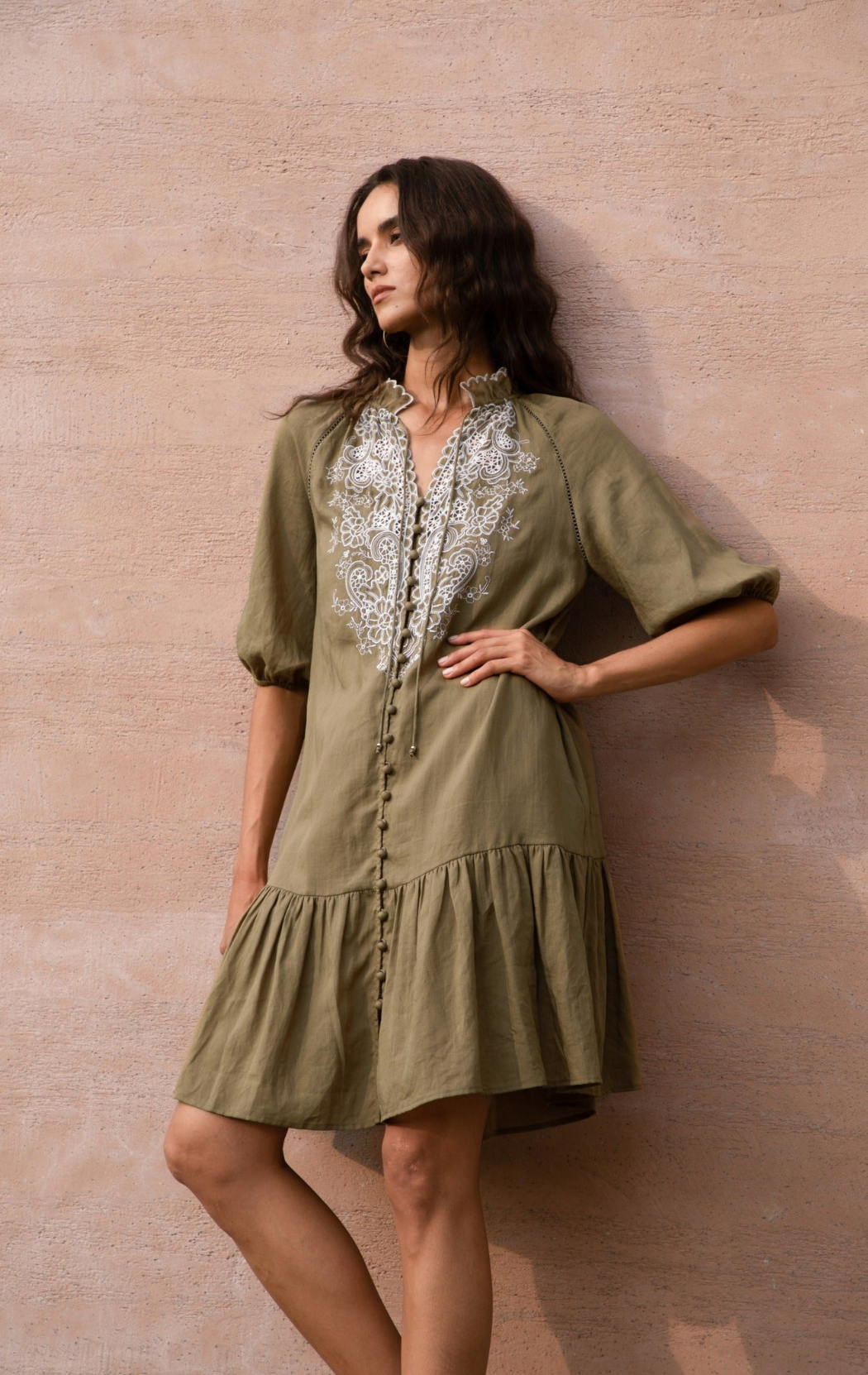 GENEVIEVE EMBROIDERED DRESS