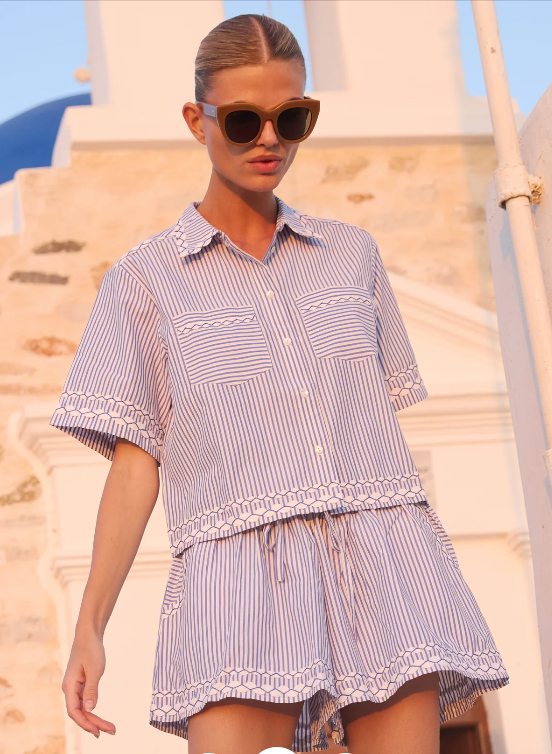 PARKER TOP- SCONSET BLUE