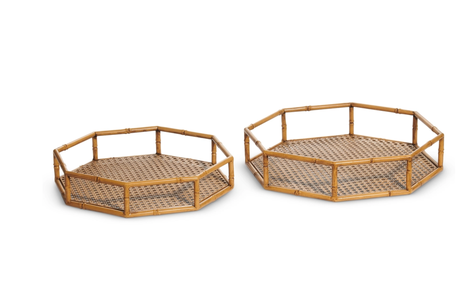 Faux Bamboo Octagonal Trays